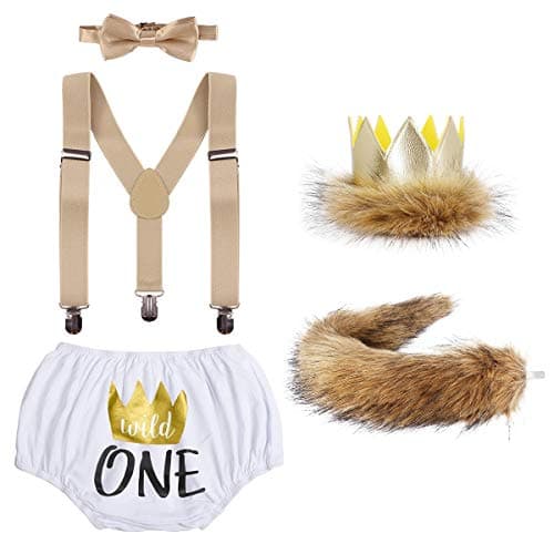 Wild ONE Lion Cake Smash Birthday Outfit for Baby Boys