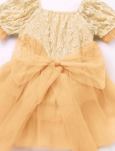 IMEKIS Baby Girl 1st Birthday Tulle Romper with Headband Sleeve