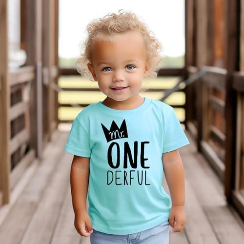 Mr One-Derful Baseball Tee Shirt for Boys 1st Birthday
