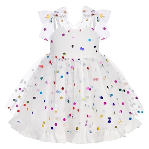 Sequin Ruffle Tulle Bowknot Sundress for Baby Girls