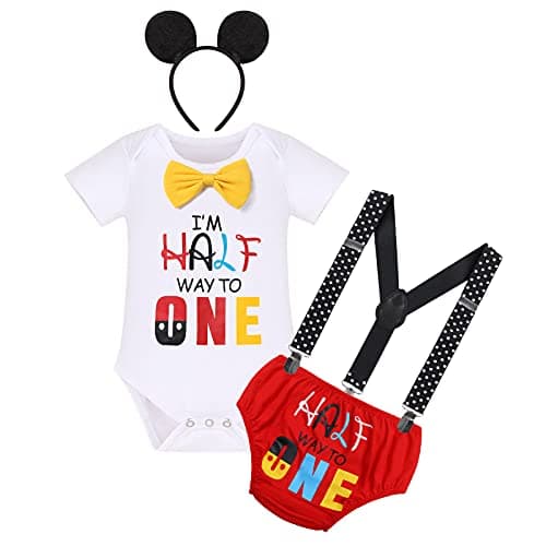 Half Way to One Cake Smash Outfit for Baby Boy