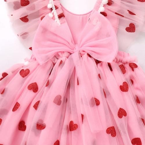IMEKIS Baby Girl Sparkle Heart Strawberry Tulle Romper Tutu Headband