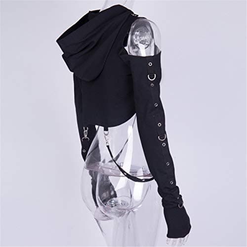 Gothic Punk Hoodies for Women in Crop Tops Style
