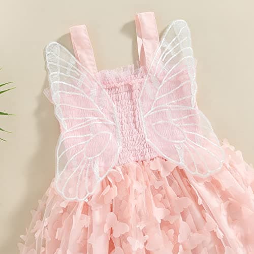 TUSFTAY Toddler Butterfly Wings Birthday Tutu Dress