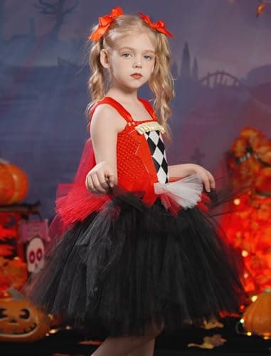 Toddler Girls Clown Costume for Halloween and Circus Dress Up - Ages 2-12