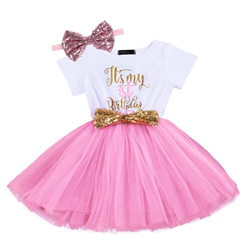 IBTOM CASTLE Baby Girls Newborn 1st/2nd Birthday Cake Smash Tutu Dress