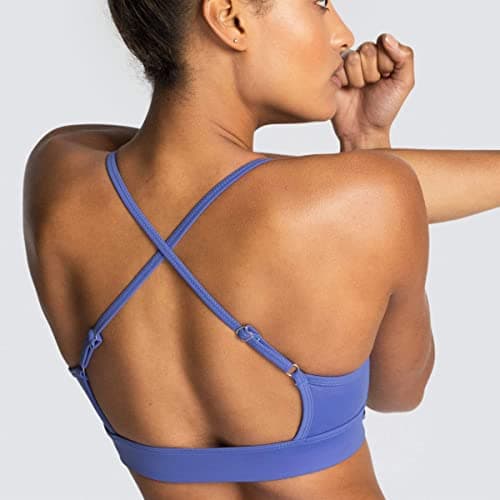 IWEMEK Women's High-Waisted Biker Shorts & Cross Back Sports Bra Gym Set