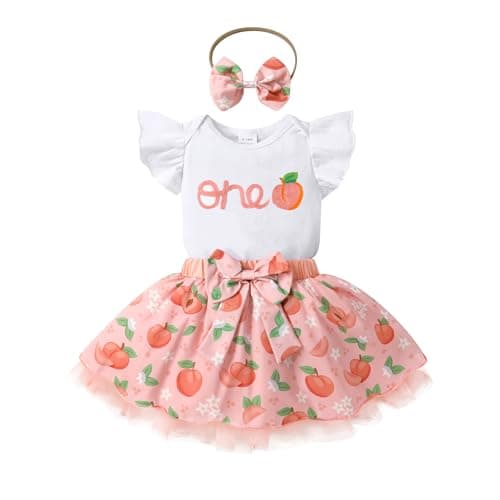 YOUNGER TREE 1st Birthday Outfits & Tutu Skirt for Baby Girls