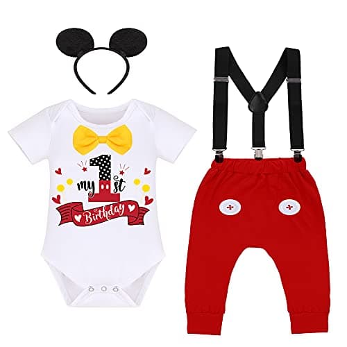 Baby Boys Mouse 1st Birthday Outfit Set