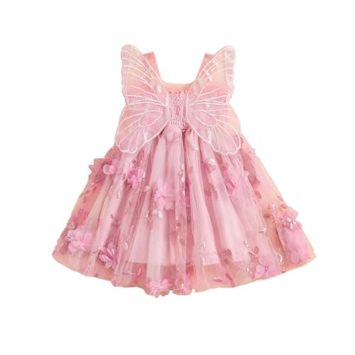 TUSFTAY Toddler Butterfly Wings Birthday Tutu Dress