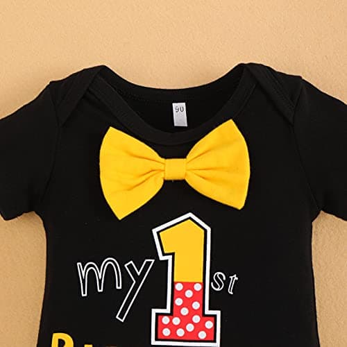 IBTOM CASTLE Baby Boys First Birthday Cake Smash Outfit Gentleman Tuxedo Clothes Set