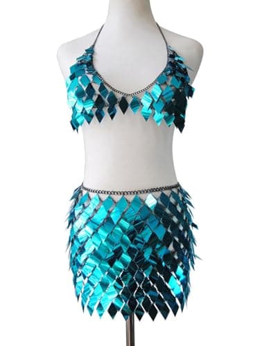 Sassy Body Chain Set with Tassel Skirt and Crop Top for Women and Girls