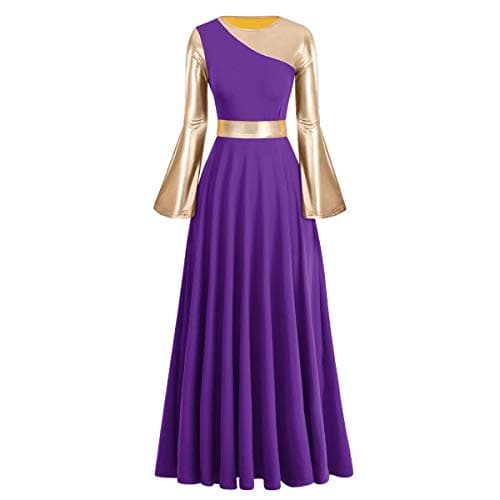 IMEKIS Women's Bi-Color Liturgical Praise Dance Dress