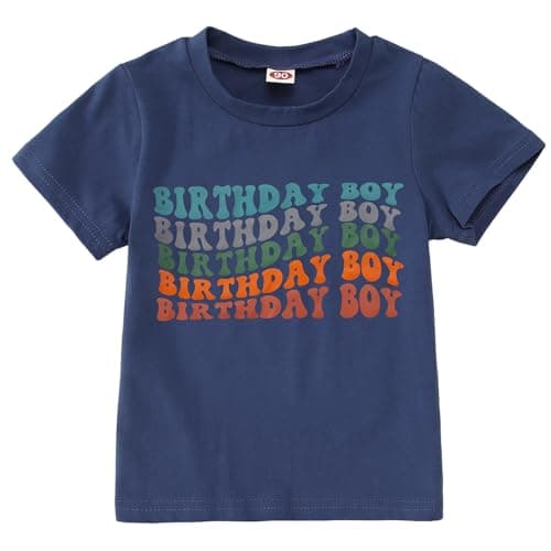 KEKEMI Toddler Boy Birthday Party Letter Print T-Shirt