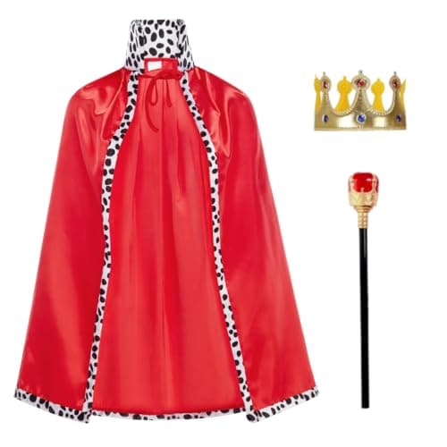 Yolsun Kids King Robe with Crown for Boys Halloween Cosplay