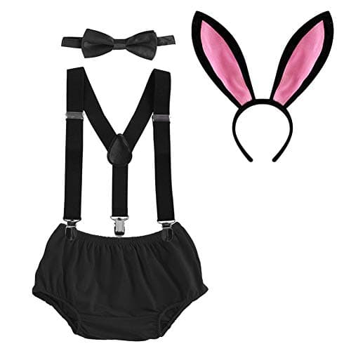IMEKIS Baby Boy 1st Easter Outfit with Bunny Bowtie and Headband