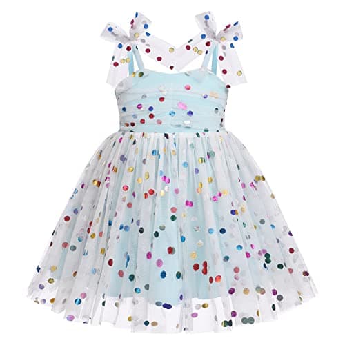 Sequin Ruffle Tulle Bowknot Sundress for Baby Girls