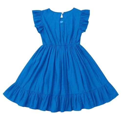 Traditional Mexican Floral Embroidery Dress for Toddler Girls, Fiesta Birthday Outfit