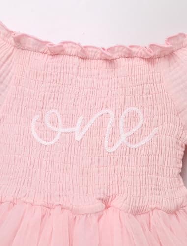 IDOPIP Strawberry Butterfly 1st Birthday Smocked Romper & Tutu Dress