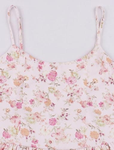 IMEKIS Women's Summer Corset Dress with Spaghetti Straps and Floral Print