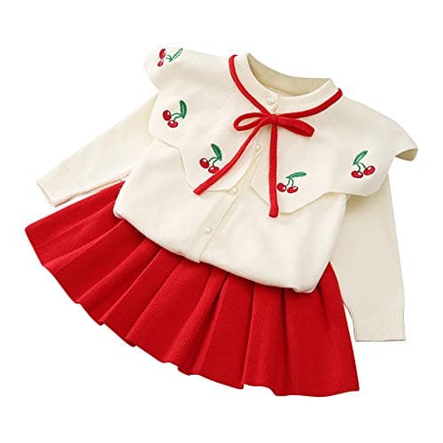 Toddler Girls Knitted Sweater and Skirt Set