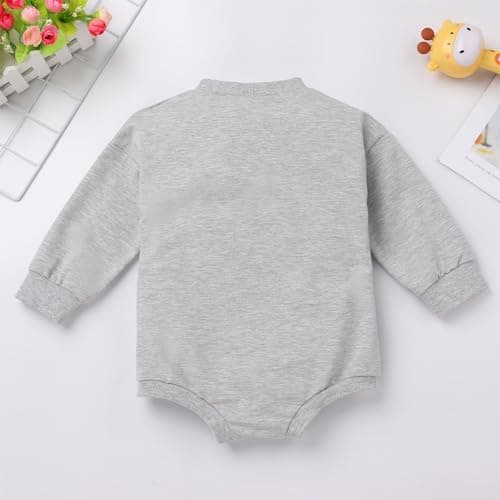 Baby Girls and Boys 1st Birthday Boho Romper and Sweatshirt Outfit for Fall/Winter Cake Smash Photo Shoot