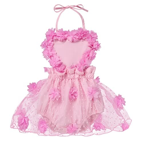 IBAKOM Baby Girl First Birthday Tutu Dress Lace Tulle Romper