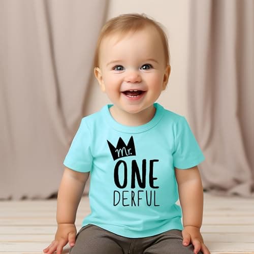 Mr One-Derful Baseball Tee Shirt for Boys 1st Birthday