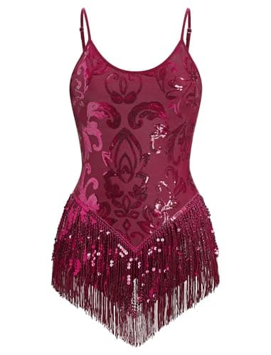 Women's Sequin Tassel Bodysuit for Music Festivals and Nightclubs