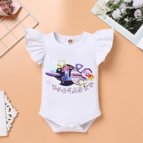 IMKIS Baby Space 1st Birthday Outfit: Romper, Tutu Skirt, Headband