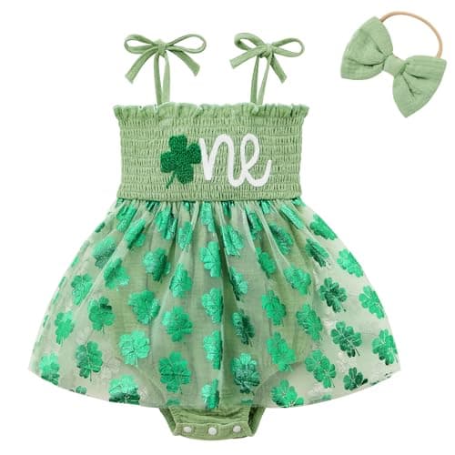 Durio Baby Girl 1st Birthday Tutu Romper with Headband Sleeveless