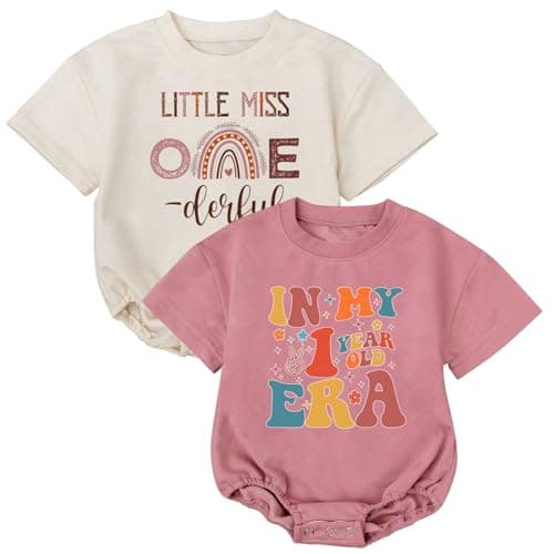 My One Year Old Girl's Birthday Romper Outfit