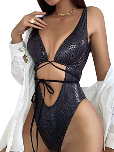 Metallic Snakeskin One Piece Swimsuit for Women by UCadego