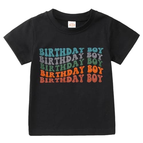 KEKEMI Toddler Boy Birthday Party Letter Print T-Shirt