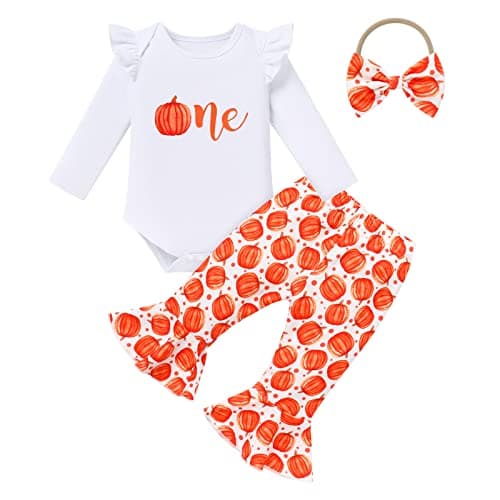 Baby Girls Pumpkin Mouse 1st Birthday Outfit Set