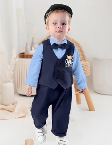 Mr Onederful 1st Birthday Boy Outfit 5Pcs Suit