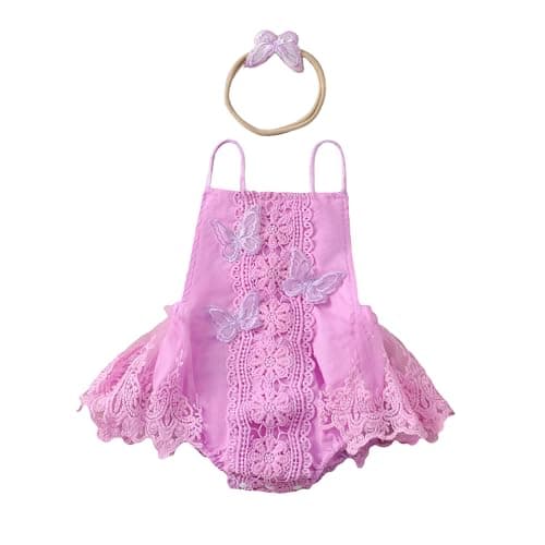 Newborn Baby Girl Butterfly Romper Jumpsuit