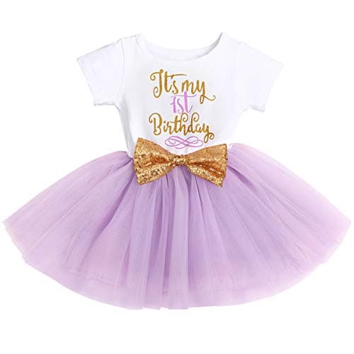 IBTOM CASTLE Baby Girls Newborn 1st/2nd Birthday Cake Smash Tutu Dress