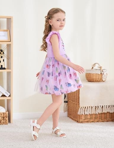 Gothletic Little Girls Tulle Tutu Dress for 2-7Y Summer Sundress