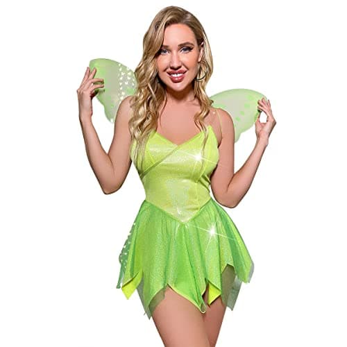 IMEKIS Women's Shiny Rave Outfit Halloween Costume Set