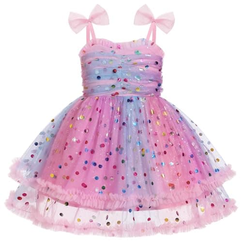 IMEKIS Toddler Birthday Princess Dress for 1-6T Photo Shoot
