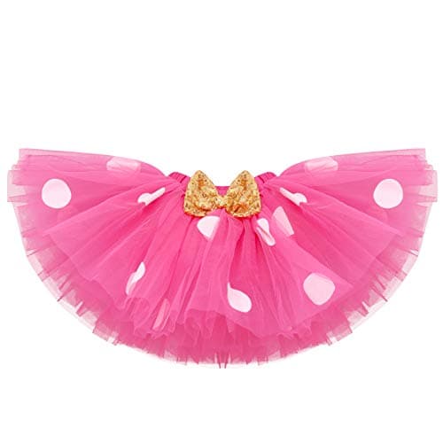Baby Girls 1st Birthday Outfit with Polka Dots ONE Romper Tutu Skirt