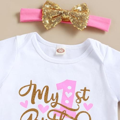 GRNSHTS Baby Girl 1st Birthday Cake Smash Tutu Outfit Set