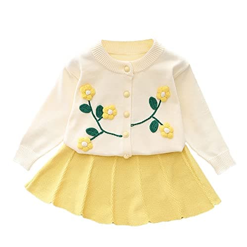 Toddler Girls Knitted Sweater and Skirt Set