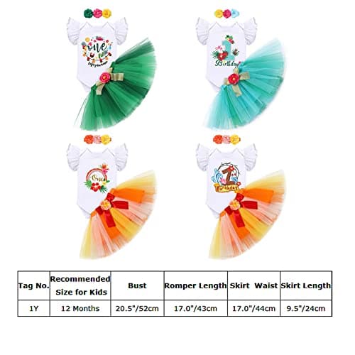 IMEKIS Pineapple 1st Birthday Outfit: Baby Flamingo Luau Tutu Hula Skirts