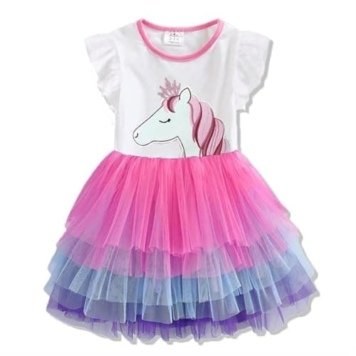 VIKITA Girls' Knee-Length Summer Tutu Dress