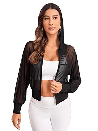 Mesh Sports Jacket Crop Top