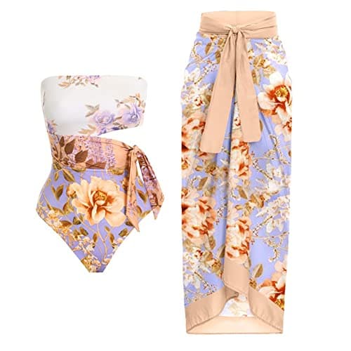 Women's 2-Piece Swimsuit with Cover-Up - Tropical Bikini Set for Summer