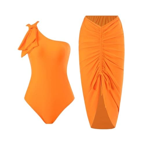 Women's One-Piece Swimsuit with Cover-up Sarong - Beach Outfit