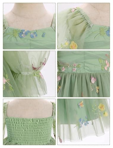 Toddler Girl Birthday Dress with Floral Print and Long Sleeves